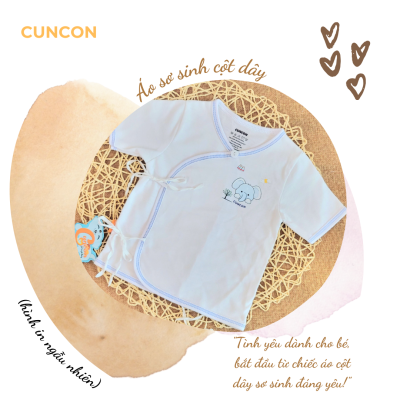 Áo sơ sinh cột dây tay ngắn CUNCON