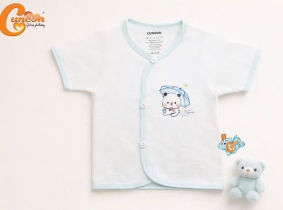 Áo sơ sinh cài cổ tim tay ngắn CUNCON (Nhiều họa tiết)