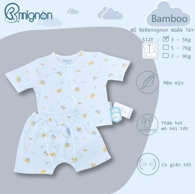 Bộ ngắn cài giữa sợi tre BéBé Mignon