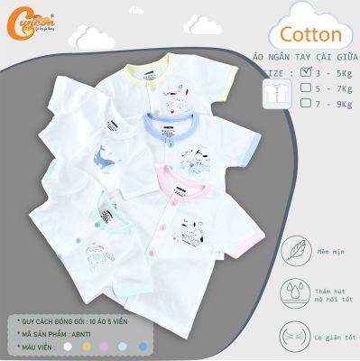 Áo Cài Giữa Trắng Ngắn In Hình Cuncon