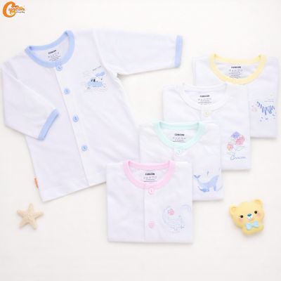 Áo Cài Giữa Trắng Dài In Hình Cuncon