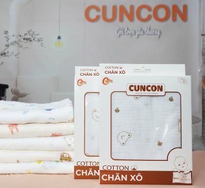 Chăn xô Cotton 4 lớp CUNCON