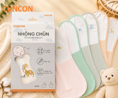 Nhộng chũn sợi tre kháng khuẩn Cuncon (Size S)