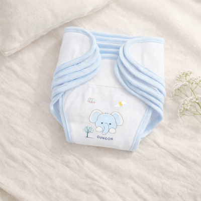 Tã vải sơ sinh dán CUNCON (Set 5 tả, Trắng in hình nhiều họa tiết)