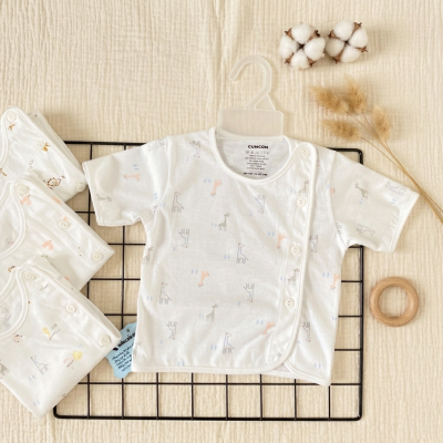 Áo sơ sinh họa tiết bác sỹ tay ngắn CUNCON (Nhiều họa tiết)