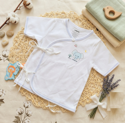 Áo sơ sinh cột dây tay ngắn CUNCON